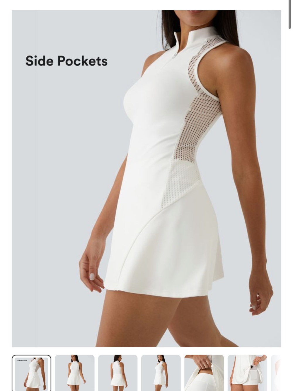 Halara Half Zip Contrast Mesh Pocket 2-Piece Mini tennis golf Active Dress